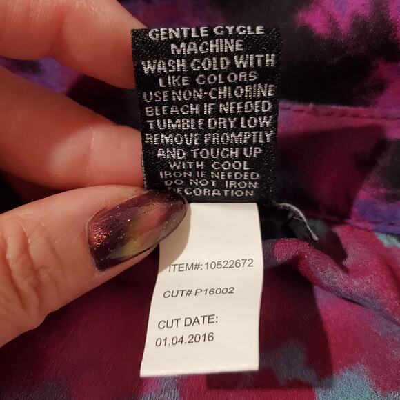 Hot Topic Tie Dye Fringe Kimono Junior Womens Size XL Sheer Flowy Layer Top - Picture 7 of 8